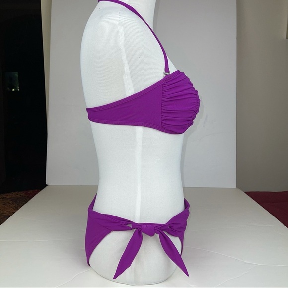 KORAL Swim Bikini Set Bandeau Top Tie Bottoms S/M - Picture 3 of 17